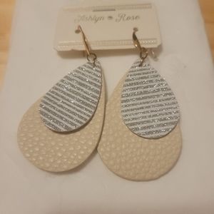 Ashland Rose drop earrings silver and tan